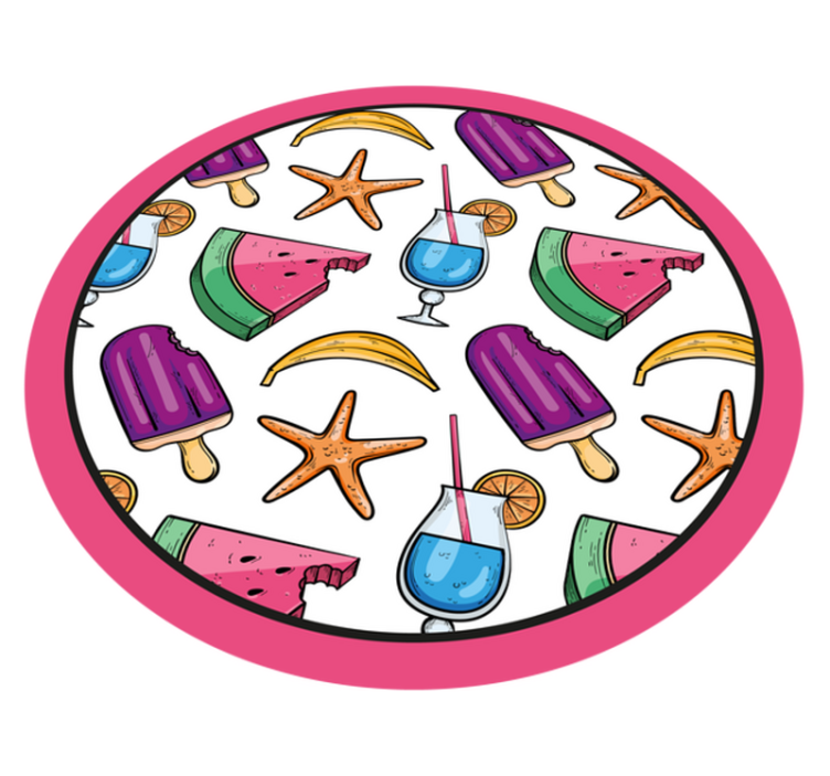 Colorful Summer Treats kids vinyl rug - TenStickers