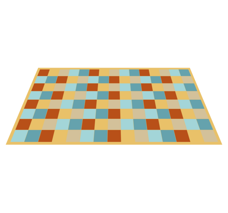 Checkerboard Style geometric vinyl rug - TenStickers