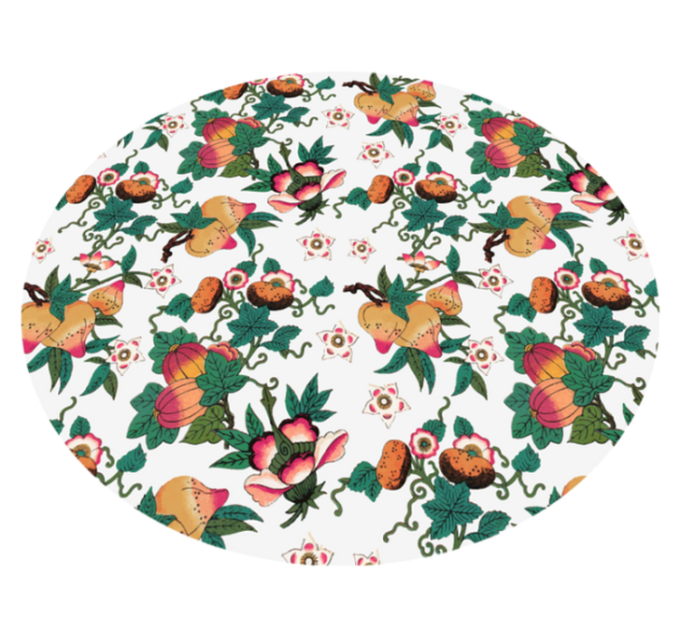Floral vinyl rug with botanical floral design - TenStickers