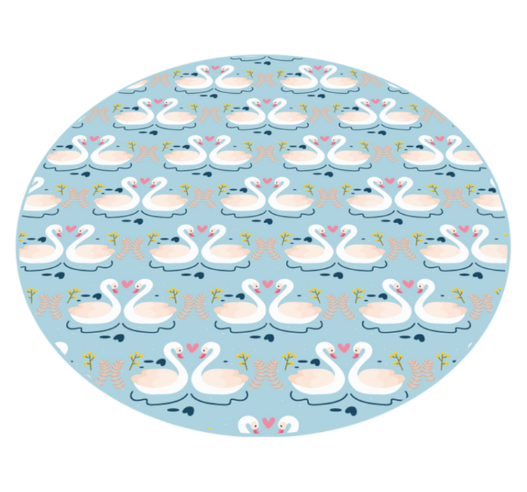 Charming swan pattern animal vinyl rug - TenStickers