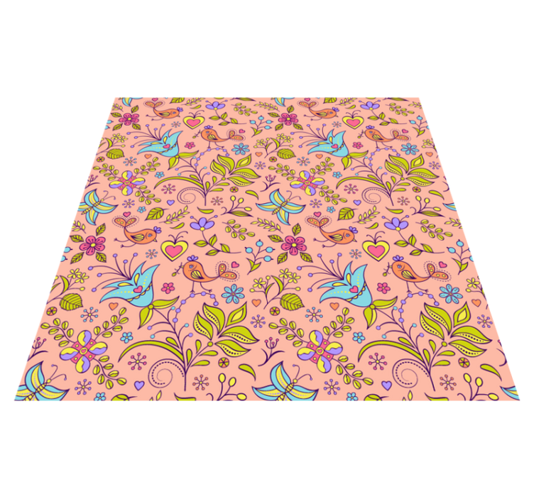 Floral vinyl rug with blossoming spring design - TenStickers