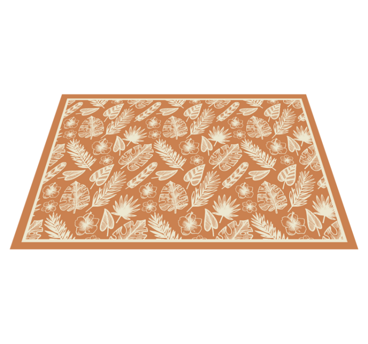 Tropical Leaf Inspiration floral vinyl rug - TenStickers