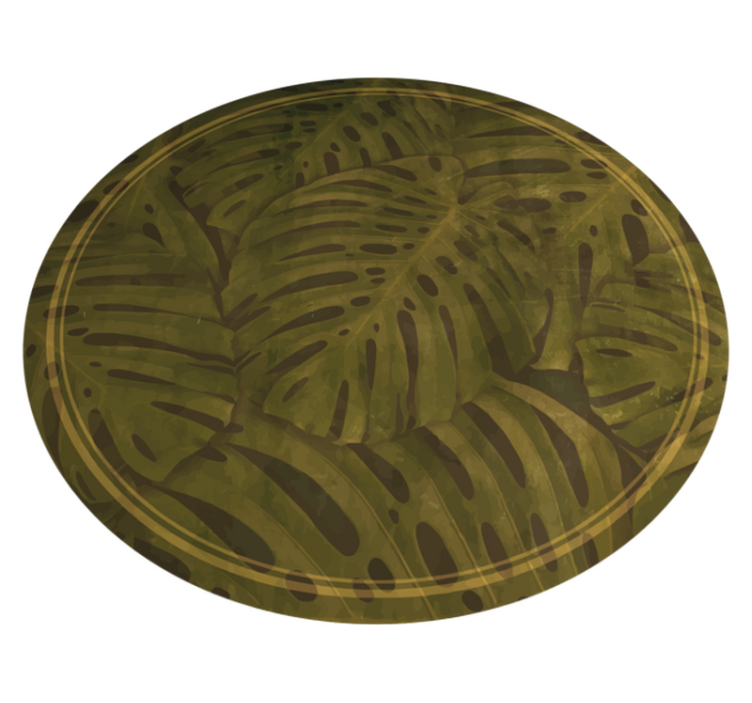 Tropical leaf print floral vinyl rug - TenStickers