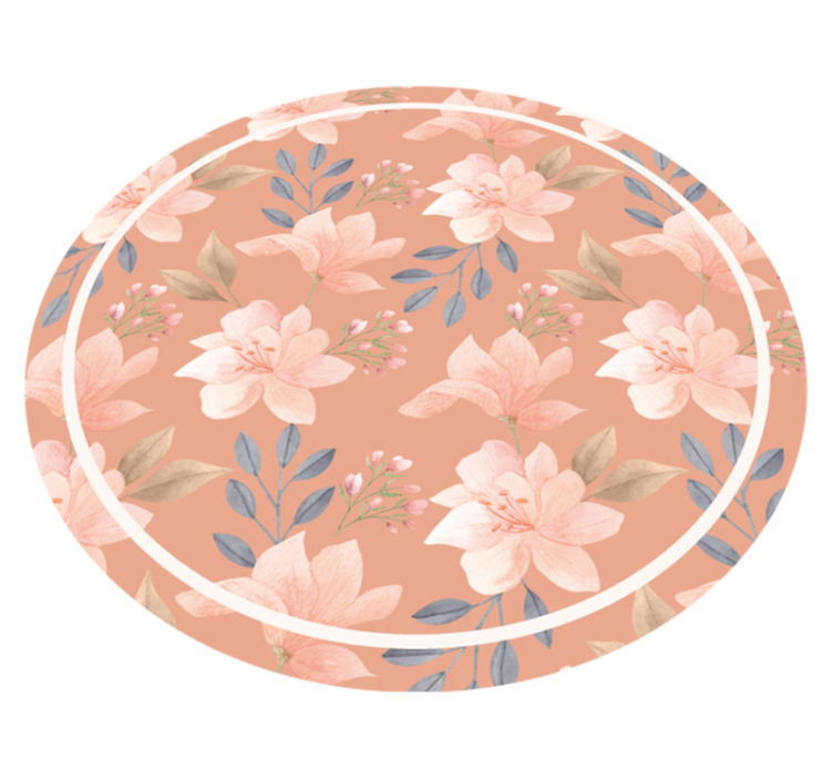 Floral vinyl rug peach blossom design - TenStickers