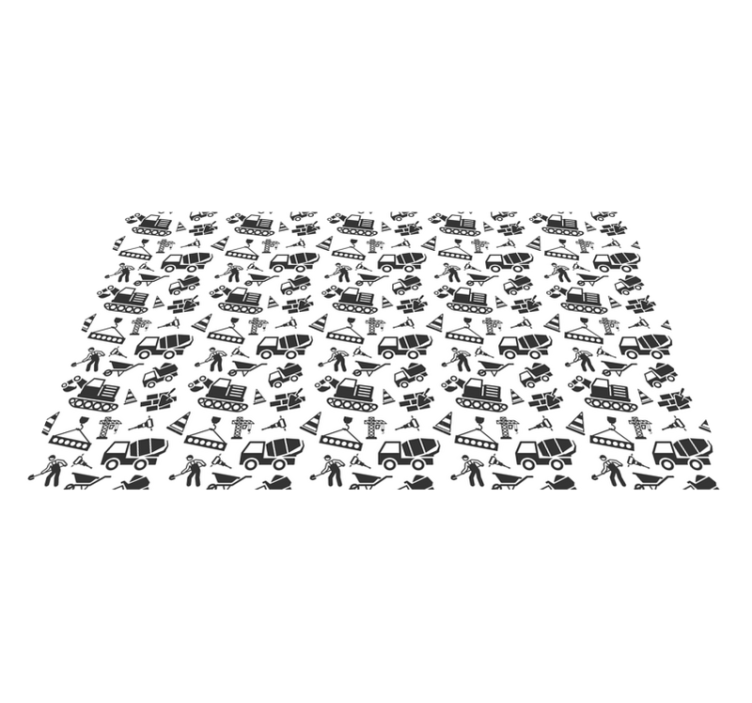 Construction Vehicles Play game vinyl rug - TenStickers
