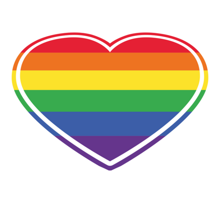 Heart Rainbow Pattern textured vinyl rug - TenStickers