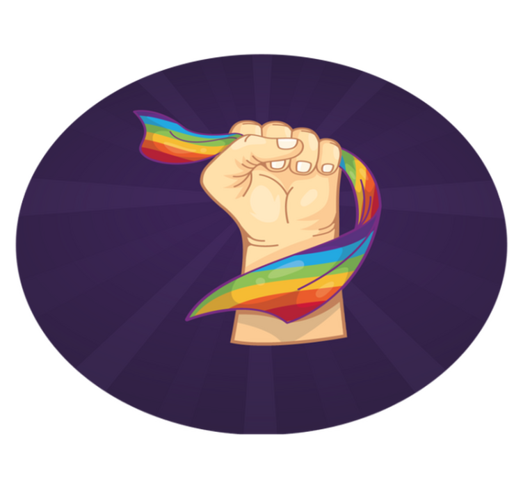 Proud Rainbow Fist teen vinyl rug - TenStickers