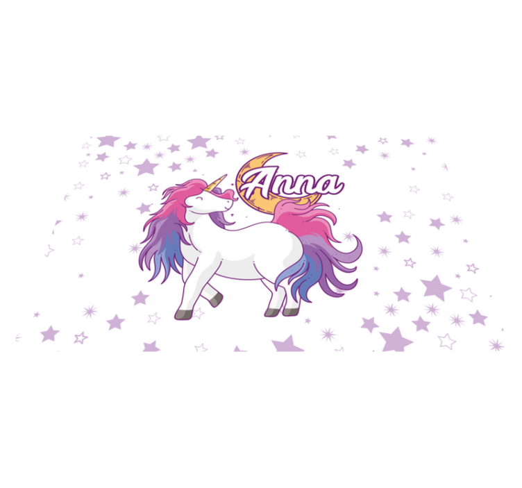 Unicorn-Themed Starry Scene custom vinyl rug - TenStickers