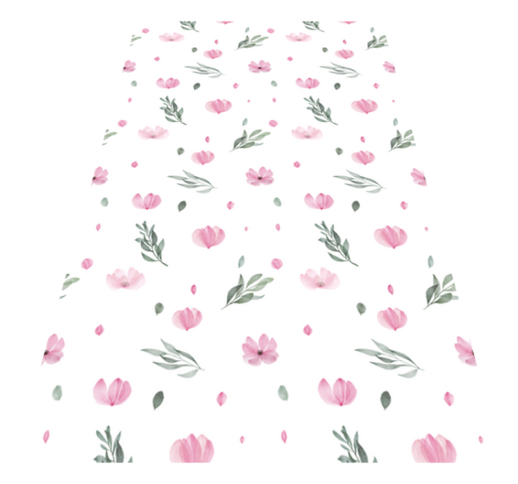 Delightful Flower Illustrations floral vinyl rug - TenStickers