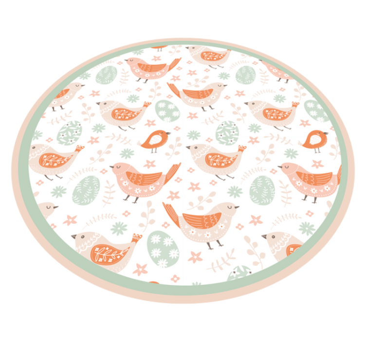 Delightful Bird Motifs nature vinyl rug - TenStickers