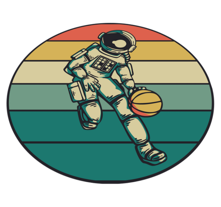 ASTRONAUT BASKETBALL PLAY game vinyl rug - TenStickers