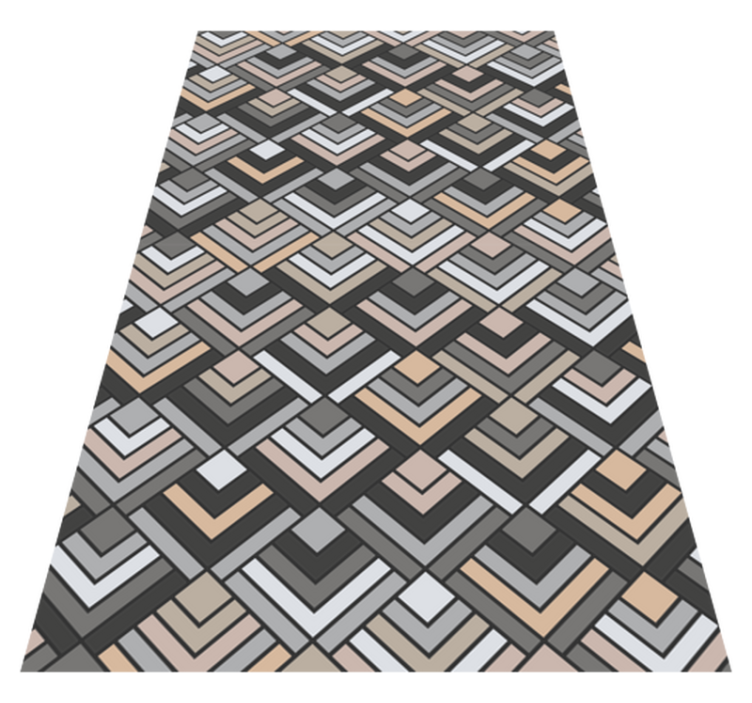 Layered Chevron Shapes geometric vinyl rug - TenStickers