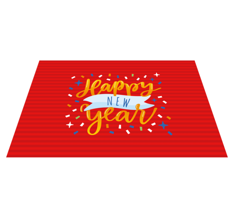 New Year Celebration Christmas vinyl rug - TenStickers