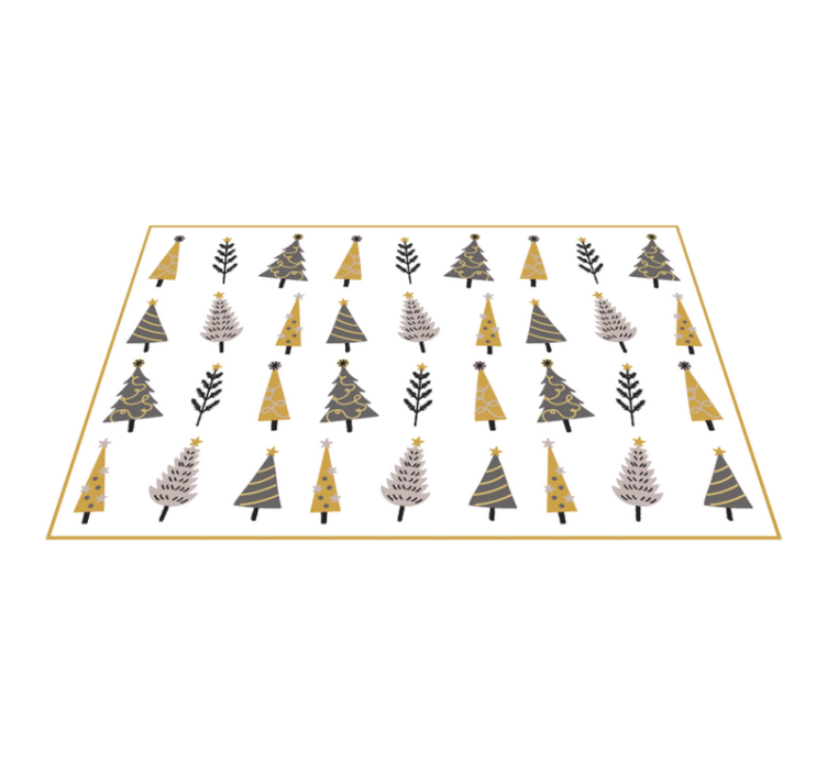 Whimsical Tree Pattern Christmas vinyl rug - TenStickers