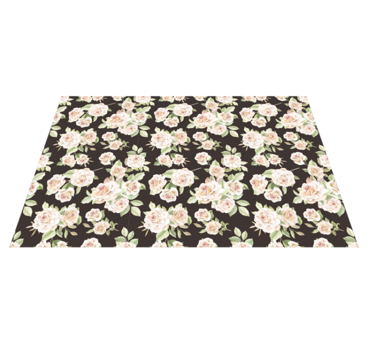 Floral vinyl rug with rose floral design - TenStickers