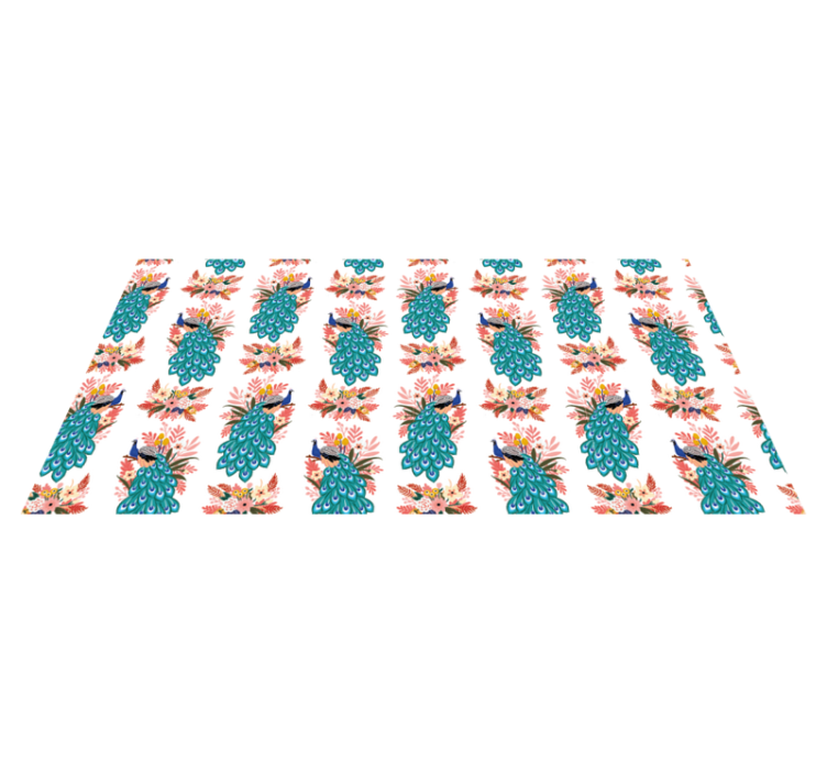 Floral vinyl rug peacock floral design - TenStickers