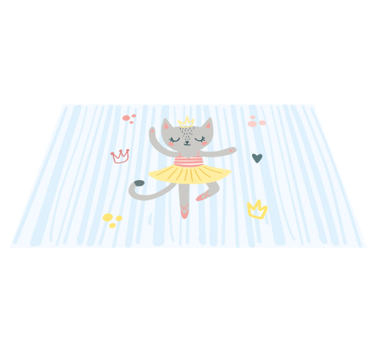 Cat ballerina cartoon circular rug - TenStickers