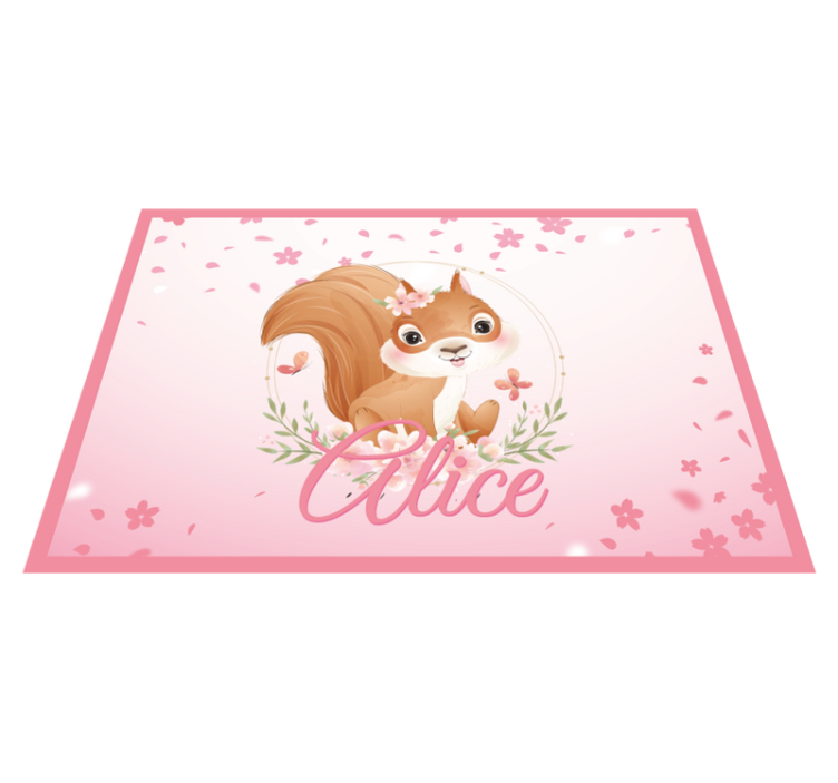 Squirrel Illustration custom vinyl rug - TenStickers