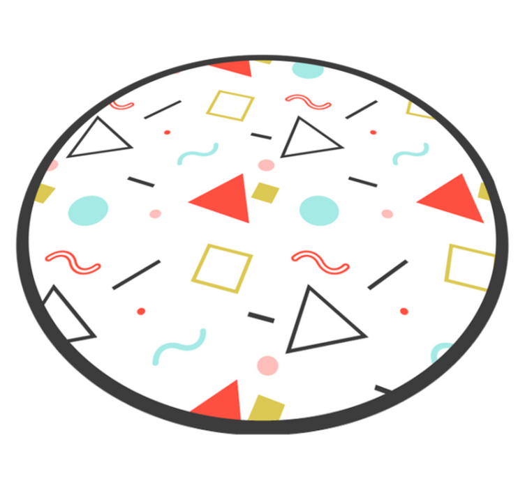 Geometric vinyl rug in colorful shapes - TenStickers