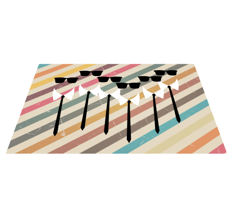 Dapper Group Attire striped vinyl rug - TenStickers