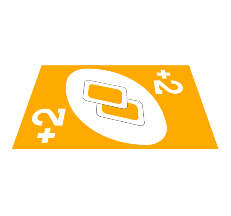 UNO cards plus two in yellow teen vinyl rug - TenStickers