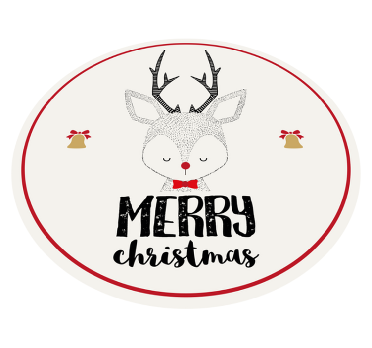 Festive Reindeer Artwork Christmas vinyl rug - TenStickers