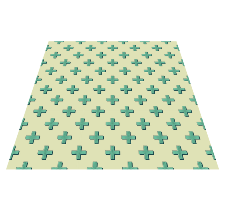 Mint Plus Shapes geometric vinyl rug - TenStickers