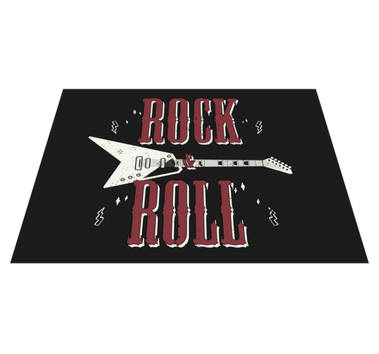 Rock roll electric guitar custom rug - TenStickers