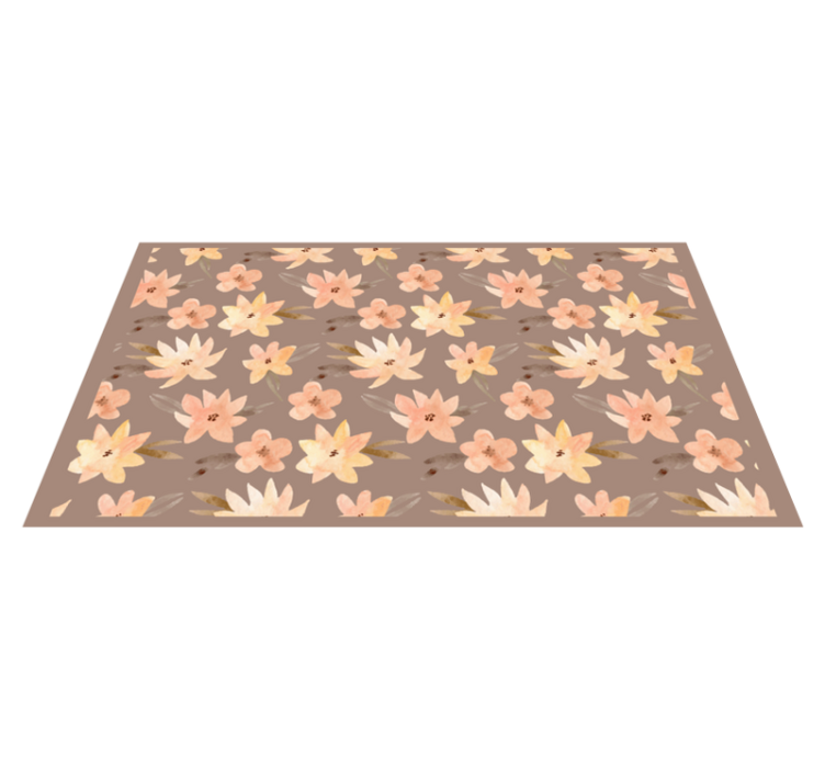 Floral vinyl rug in floral motif array - TenStickers