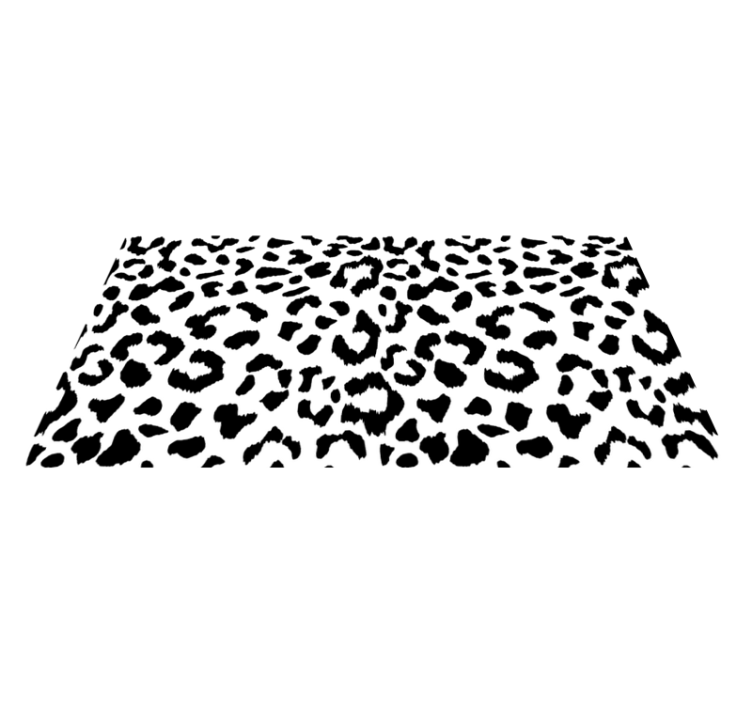 Black Leopard Pattern animal print vinyl rug - TenStickers