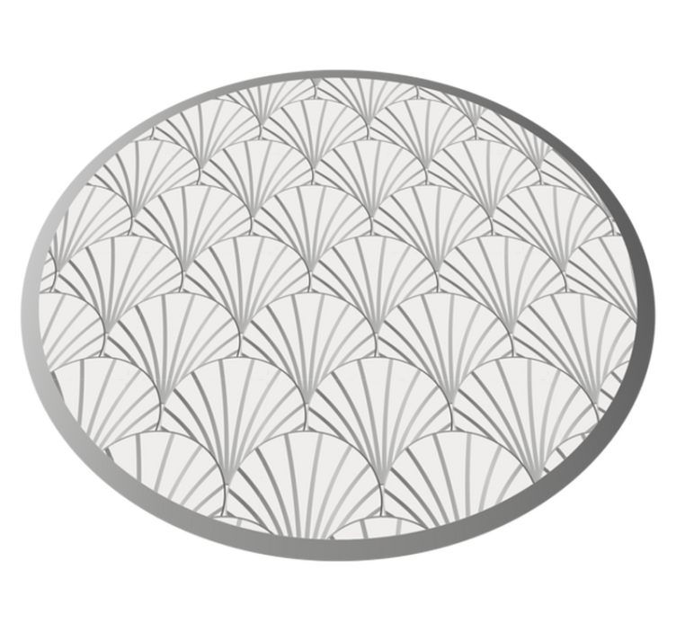 Art deco white shells pattern tile carpet - TenStickers
