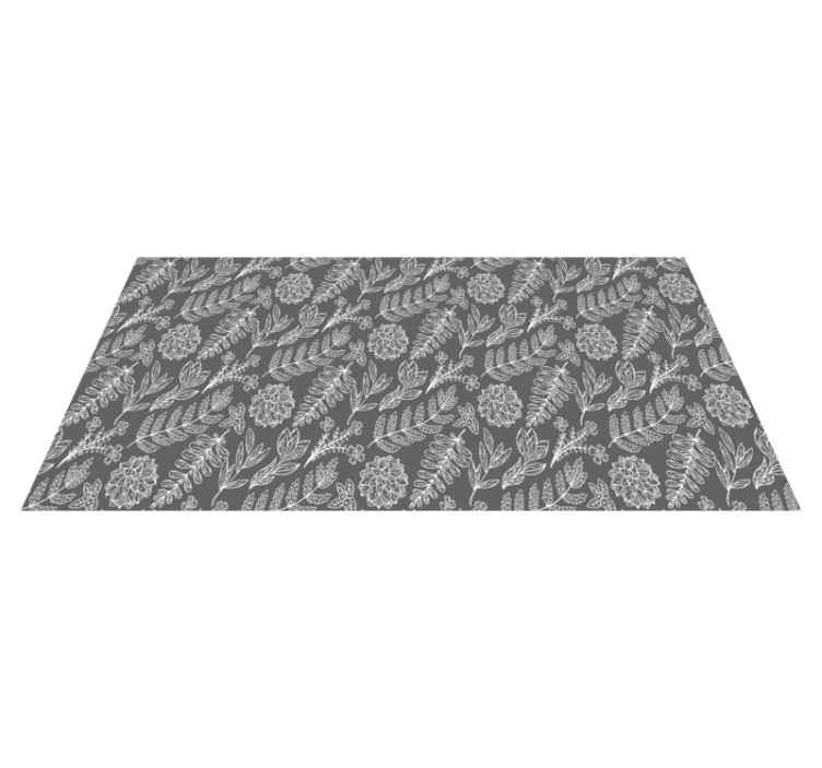 Floral vinyl rug with botanical leaf design - TenStickers