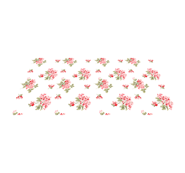 White minimalist design floral vinyl rug - TenStickers