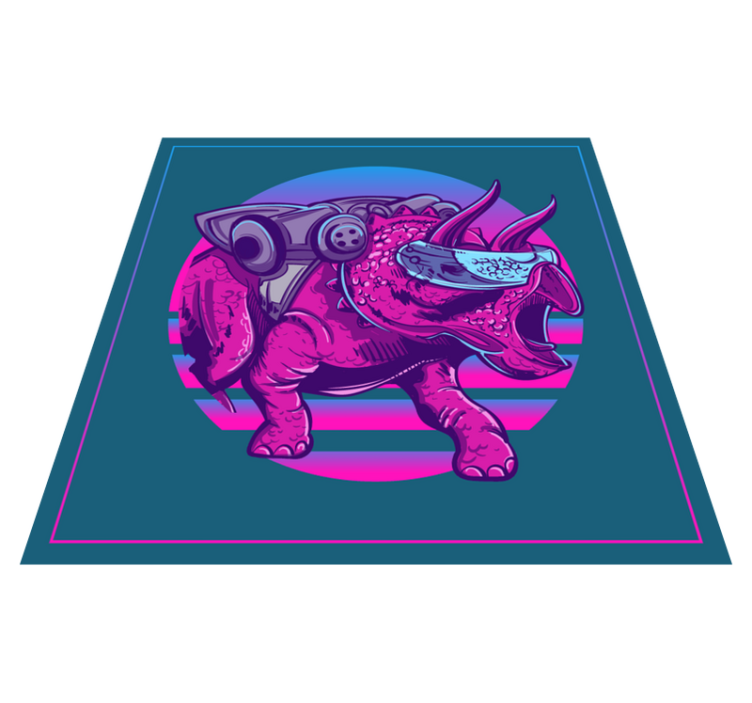 80s style cool dinosaur  vintage rug - TenStickers
