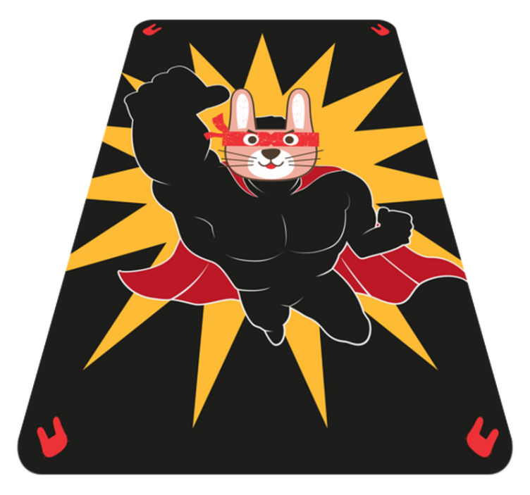 Superhero Bunny Adventure playroom carpet - TenStickers