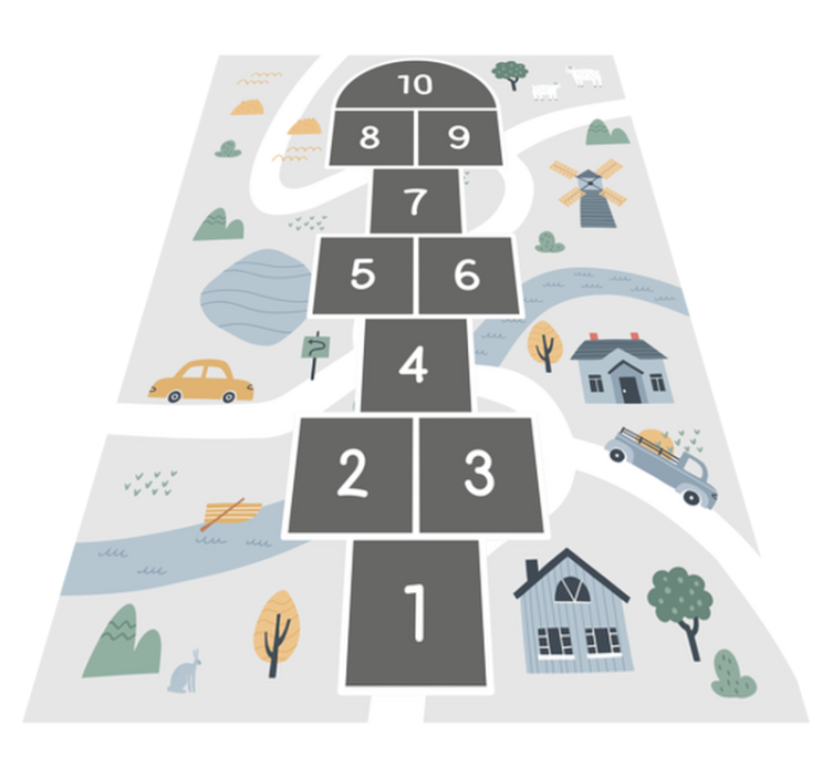 Playful Hopscotch Design game mat - TenStickers