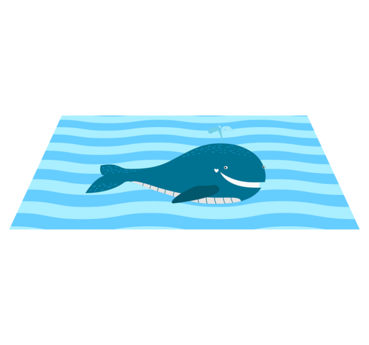 Smiling Whale Illustration playroom carpet - TenStickers
