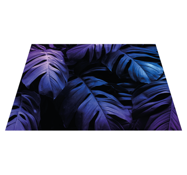 Tropical Leaf Design floral rug - TenStickers
