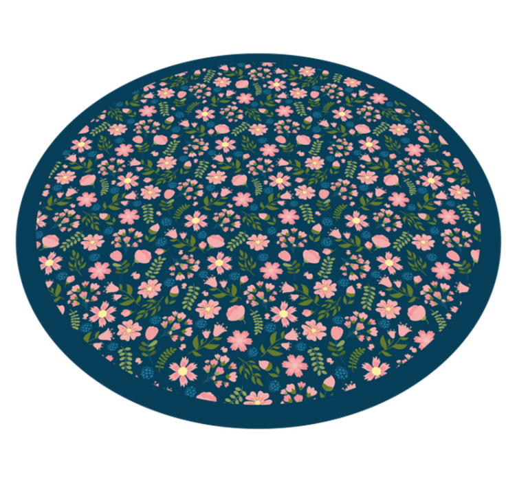 Floral Circular Pattern flower rug - TenStickers