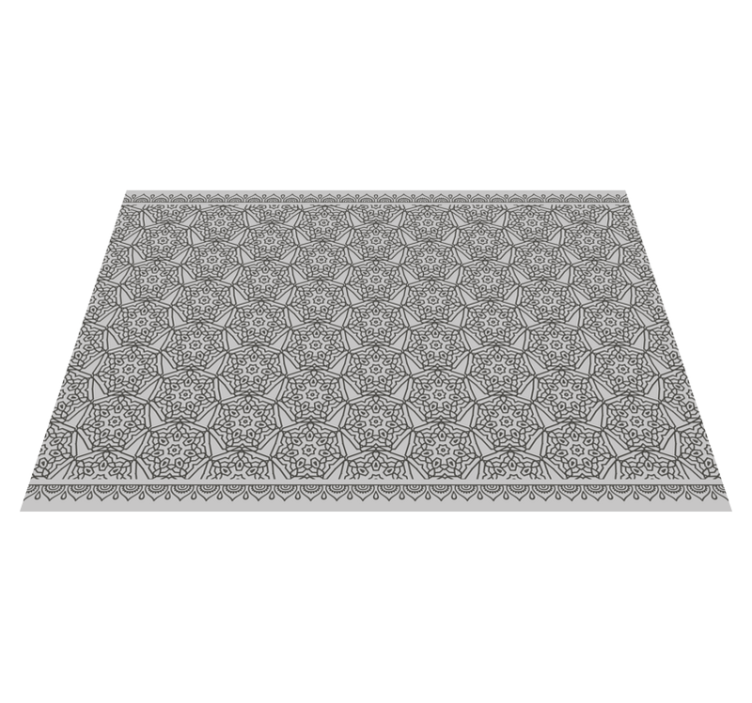 Abstract arabic tile style  geometric vinyl rug - TenStickers