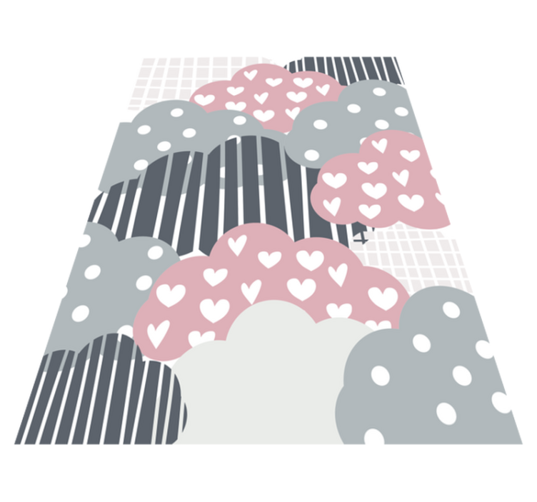 Cloudy Hearts Pattern playroom carpet - TenStickers