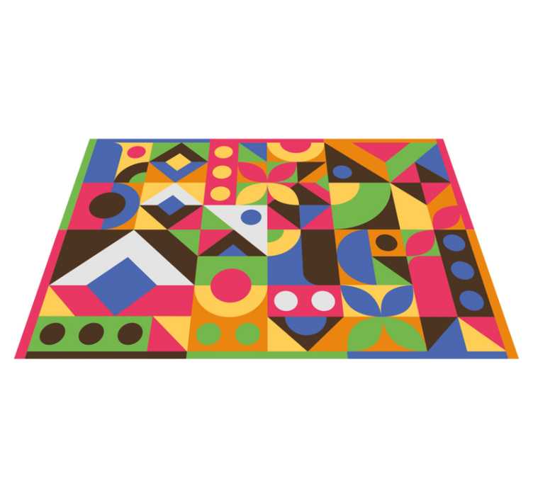 Geometric Shapes Splash geometric vinyl rug - TenStickers