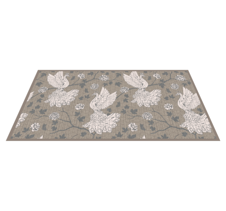 Crane Garden Scene animal vinyl rug - TenStickers