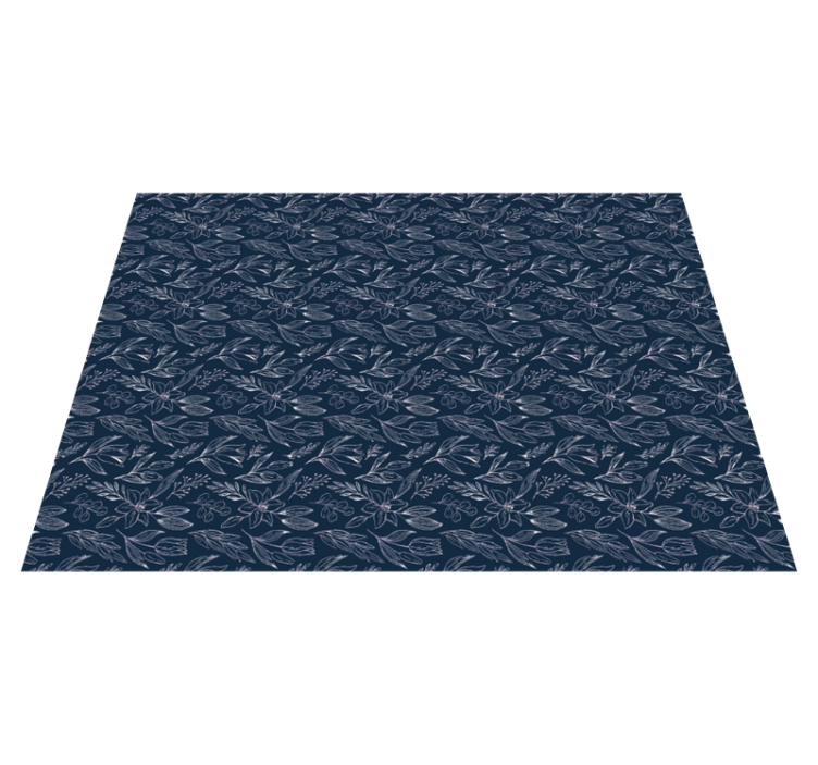 Floral Navy Elegance floral vinyl rug - TenStickers