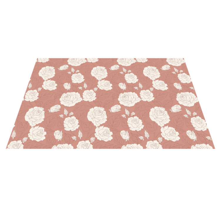 Rose Pattern Overlay floral vinyl rug - TenStickers