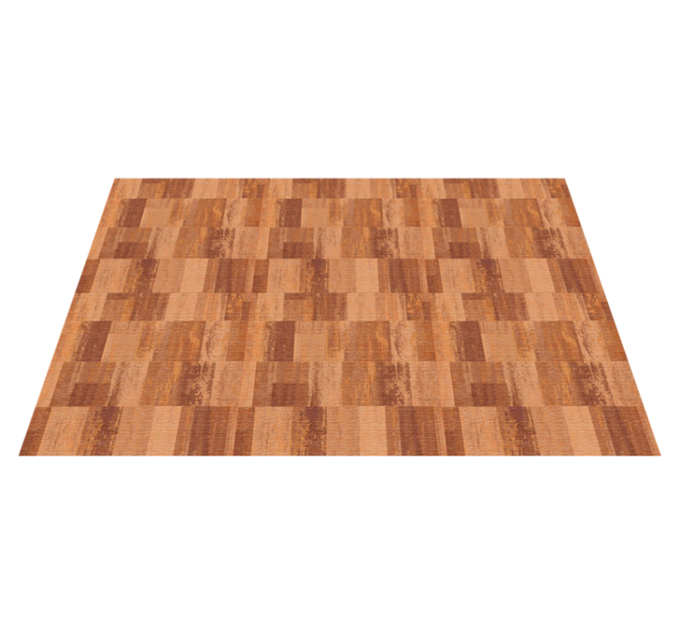 Terracotta squares pattern geometric rugs - TenStickers