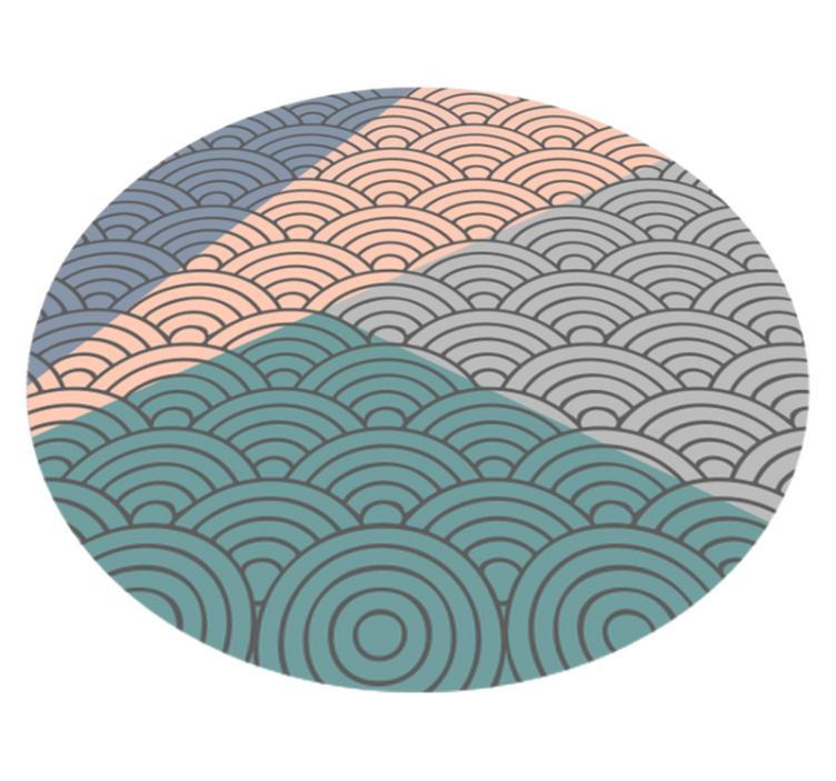 Scalloped Waves Pattern geometric vinyl rug - TenStickers