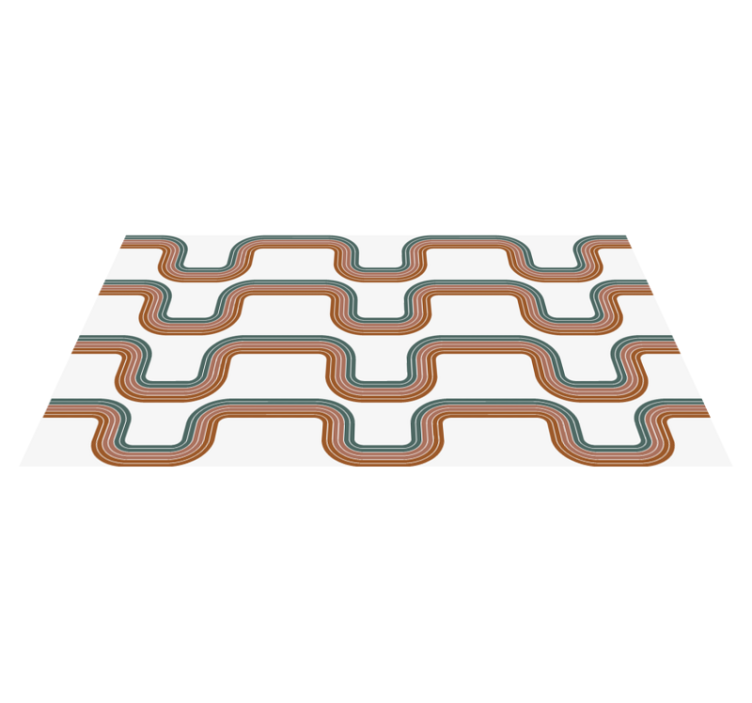 Abstract minimal waves vintage rug - TenStickers