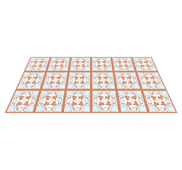 Floral Mediterranean tiles carpet - TenStickers
