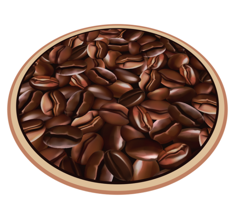 Coffee Beans Circle textured vinyl rug - TenStickers